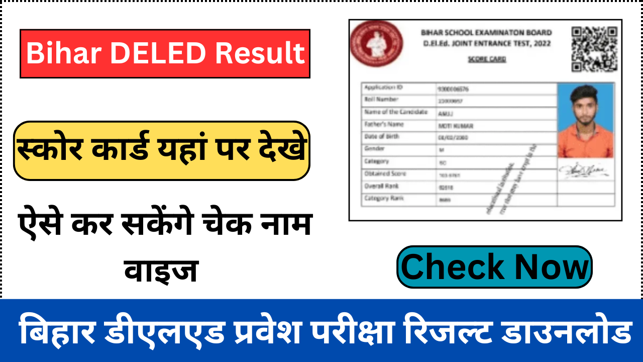 Bihar DElEd Entrance Exam Result 2024