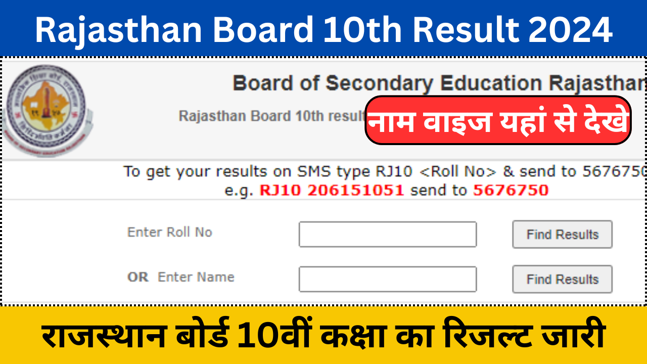 Rajasthan Board 10th Result 2024