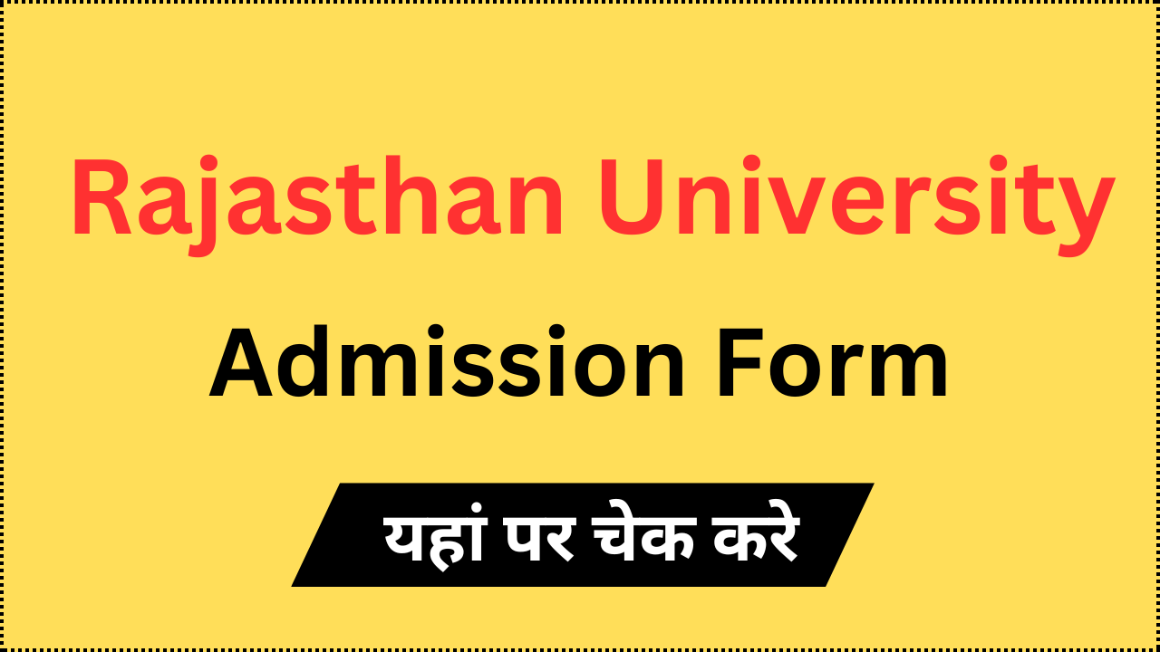 Rajasthan University Admission Form 2024