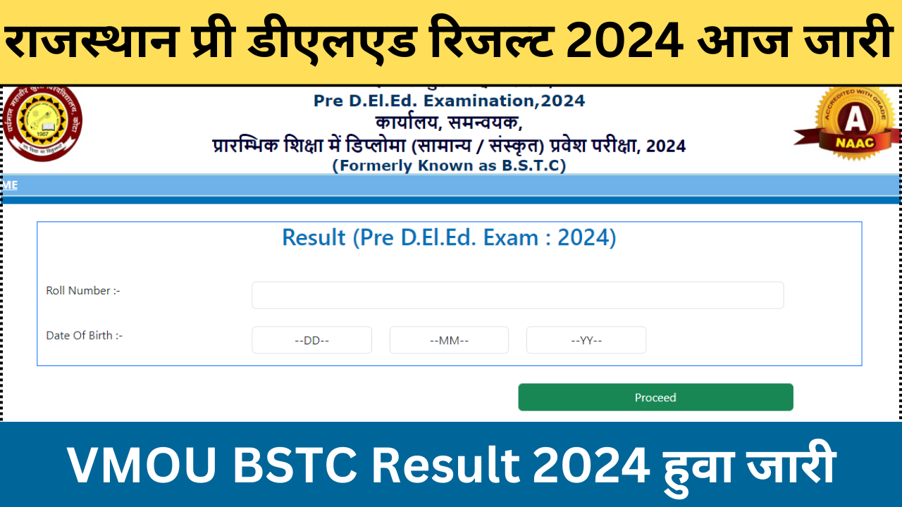 Rajasthan Pre DELED Result 2024