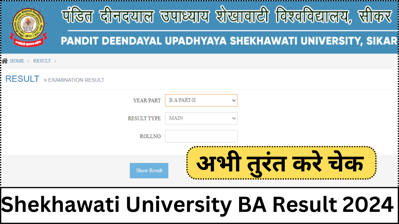 Shekhawati University BA Result 2024