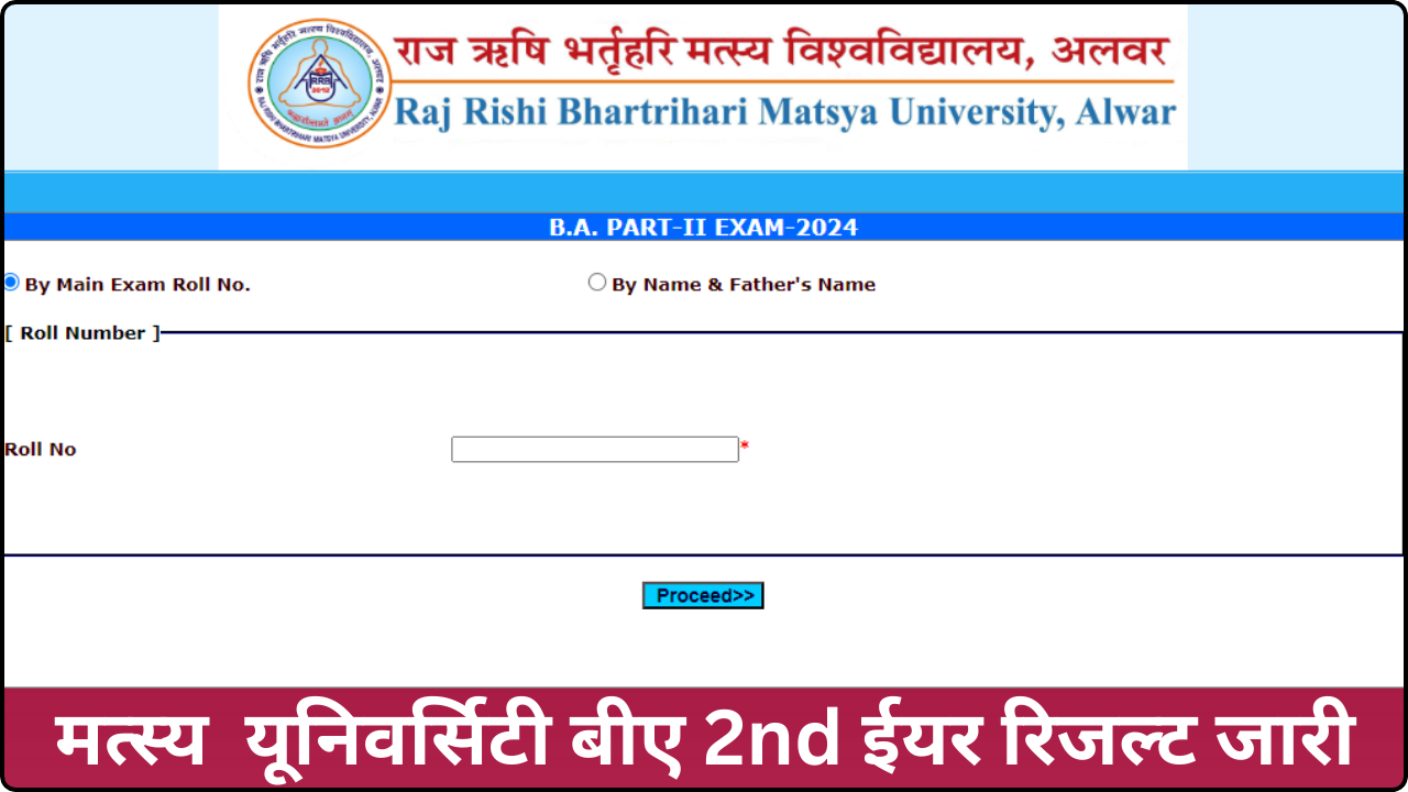 Matsya University BA 2nd Year Result 2024